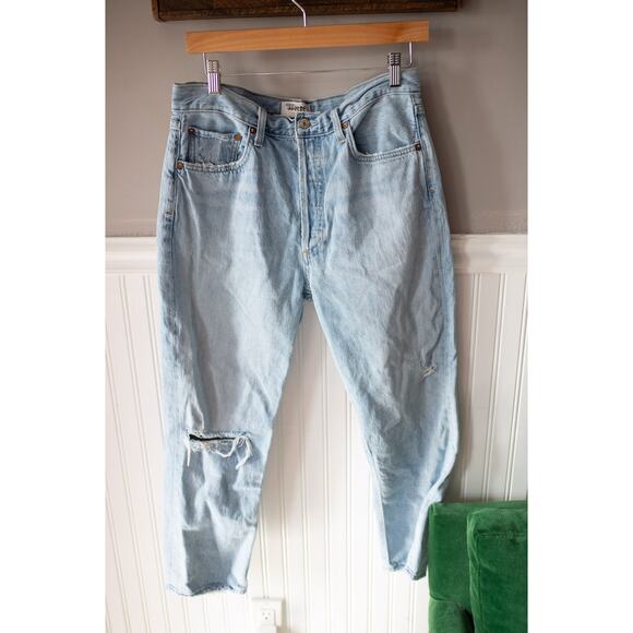 AGOLDE Riley High Rise Straight Crop Denim Jeans 30 - Picture 3 of 5